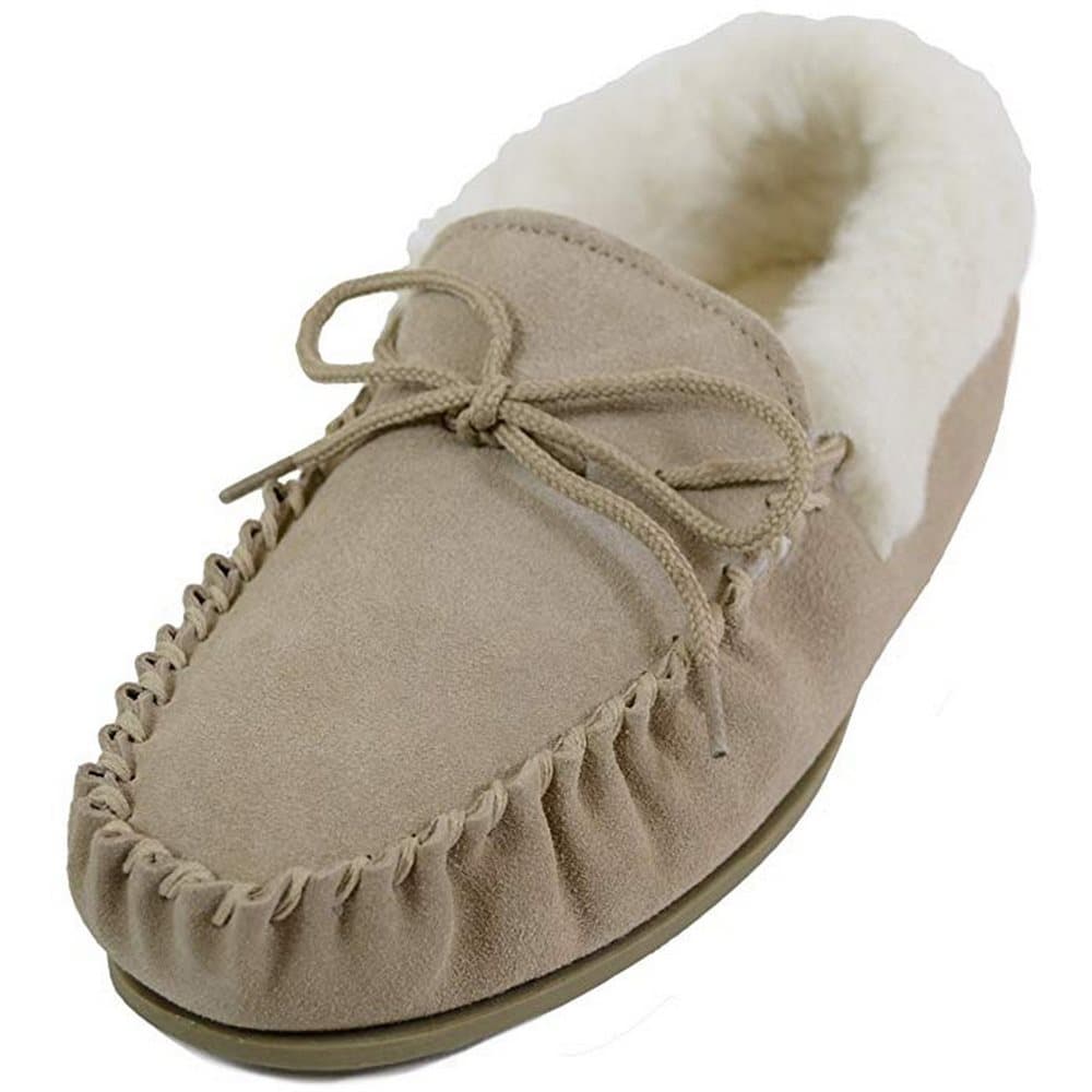 Eastern Counties Leather Womens/Ladies Hard Sole Wool Lined Moccasins