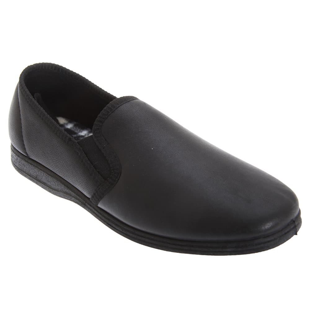 Sleepers Mens Softie Leather Twin Gusset Slippers