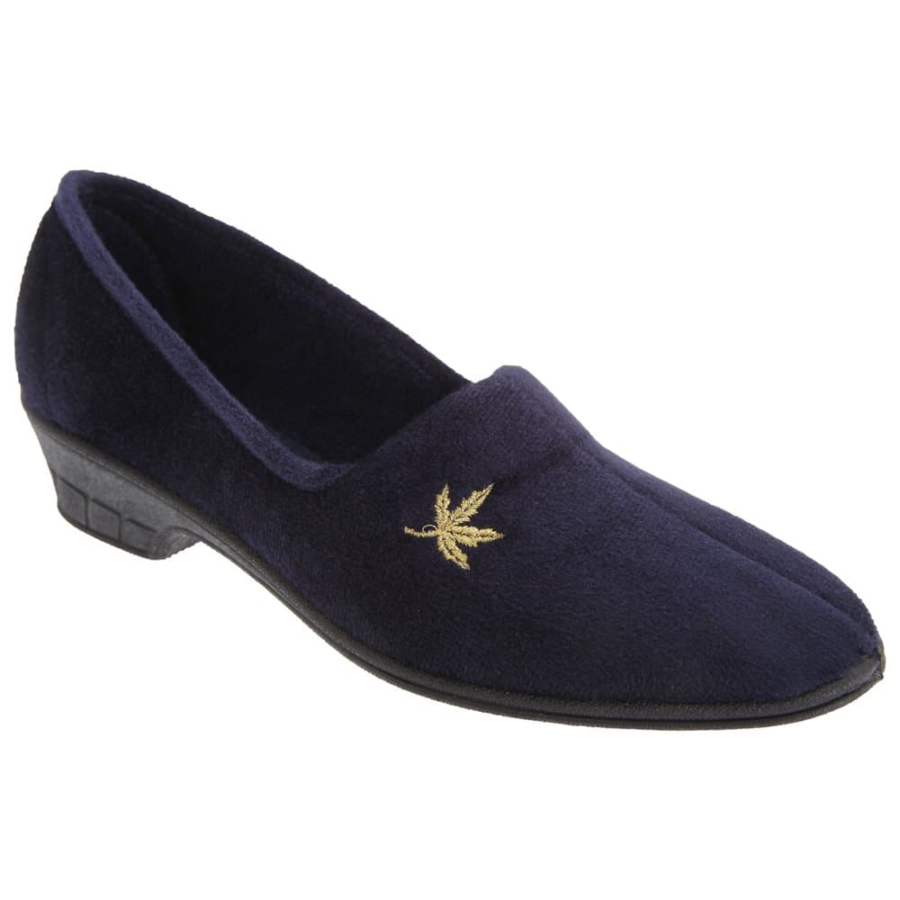 Sleepers Womens/Ladies Andover Heeled Motif Leaf Slippers