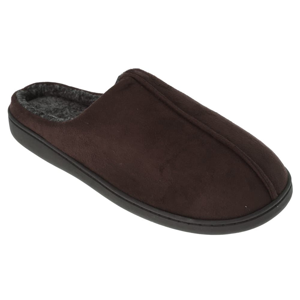 SlumberzzZ Mens Memory Foam Slippers With Rubber Sole