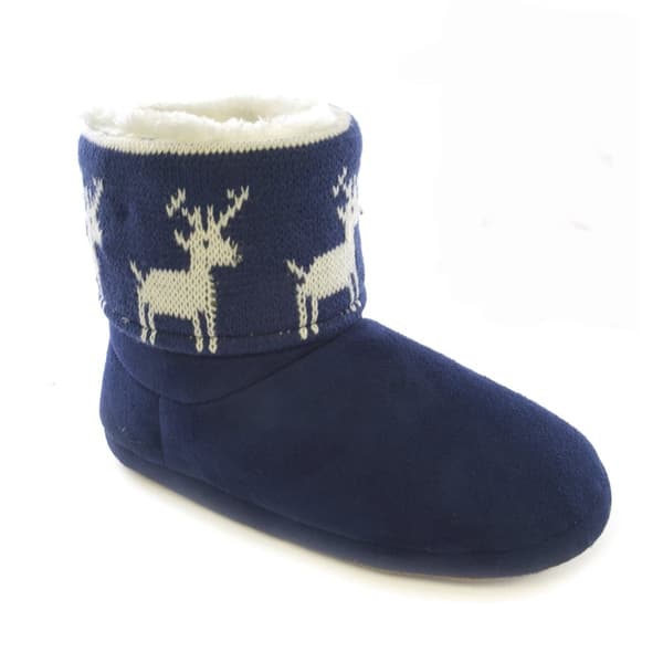 Womens/Ladies Christmas Design Light Up Slipper Boots