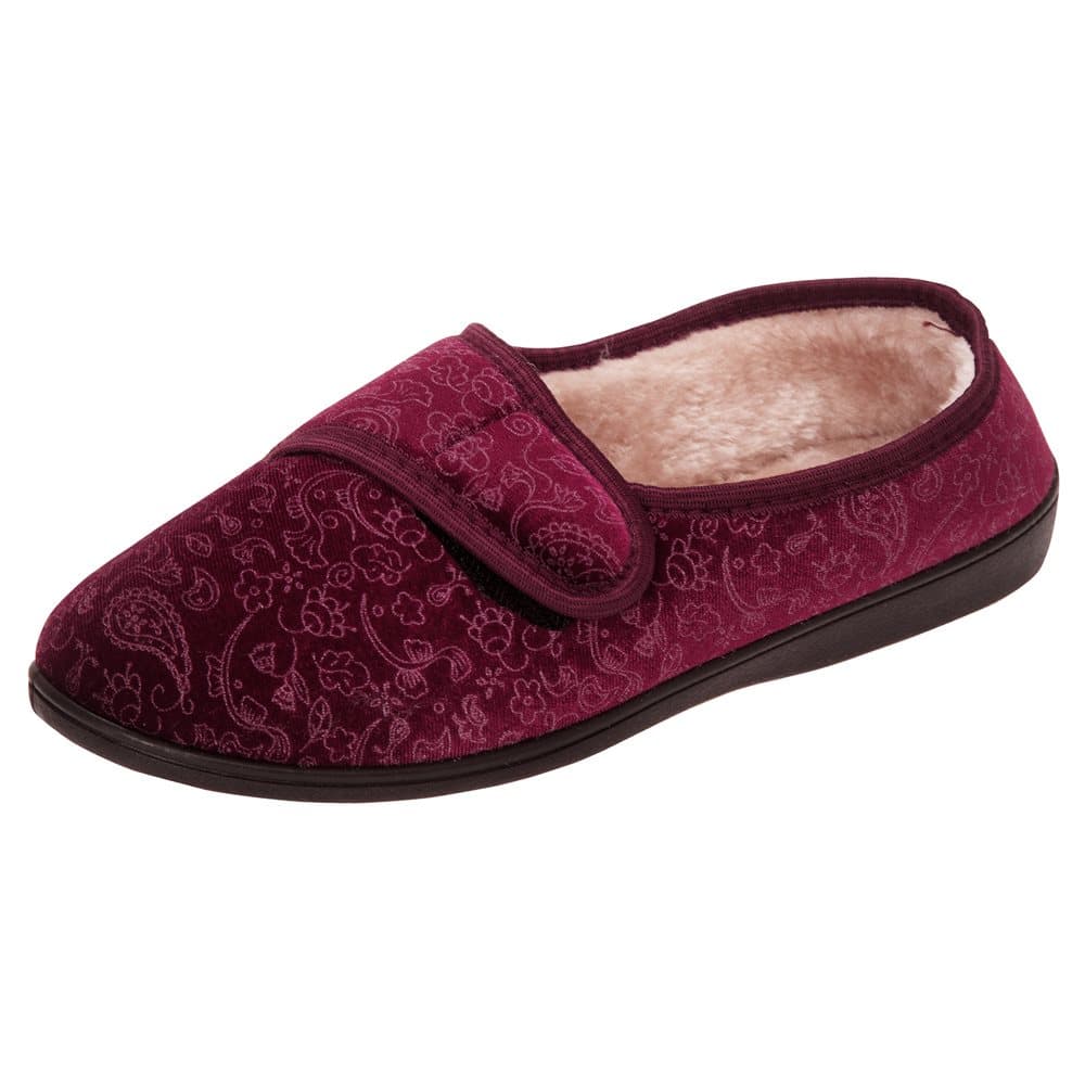 Slumberzzz Kvinnor / damer Velour Touch-Close tofflor