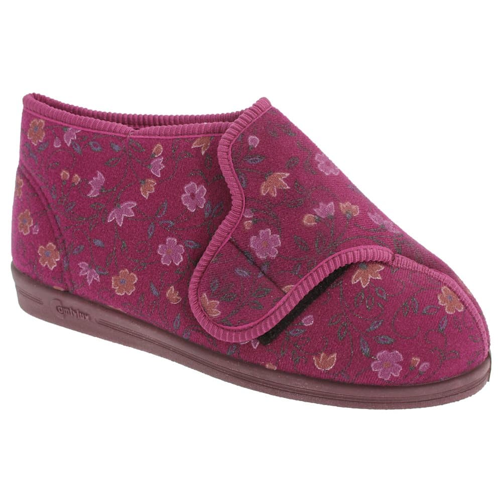 Comfylux Dam / Dames Betty Superwide Floral Bootee Tofflor
