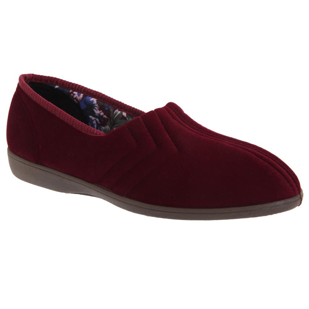 Sleepers Womens/Ladies Marlene Roll Top Velour Slippers