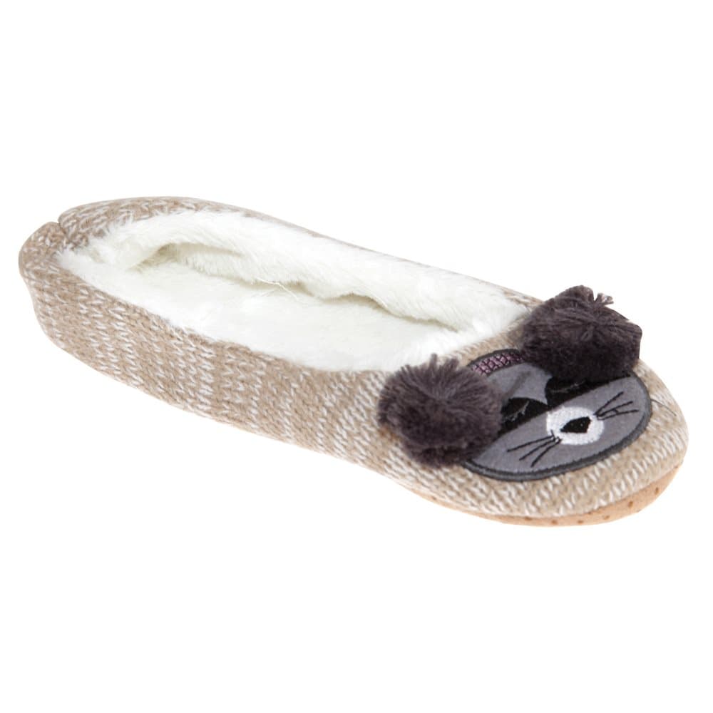 Slumberzzz Womens/Ladies Animal Earmuff Ballerina Slippers