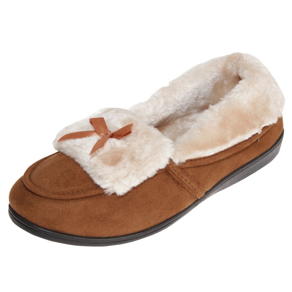 Slumberzzz Womens/Ladies Moccasin Style Slippers