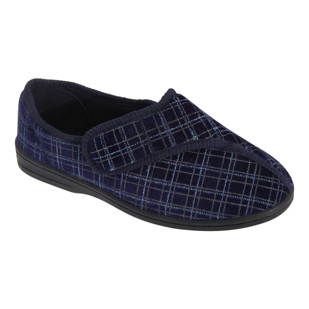 Zedzzz Herr George Touch Fastening Check Velour Tofflor