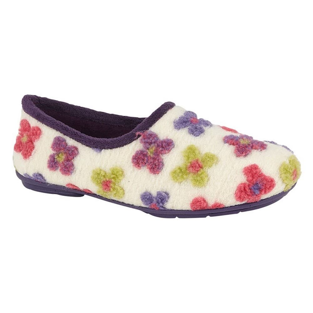 Sleepers Womens/Ladies Gracie Floral Knitted Slipper
