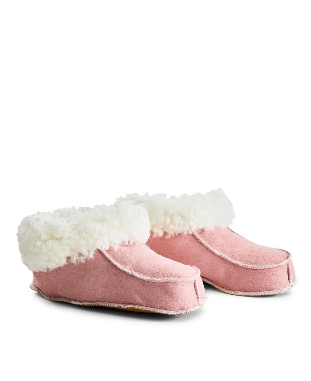Fårskinnstoffla Handgjorda Rosa - Barn