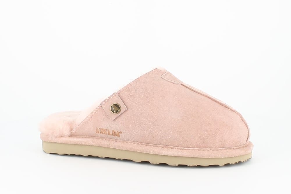 Fårskinnstofflor slip in från AXELDA med slitstark pu sula Rosa