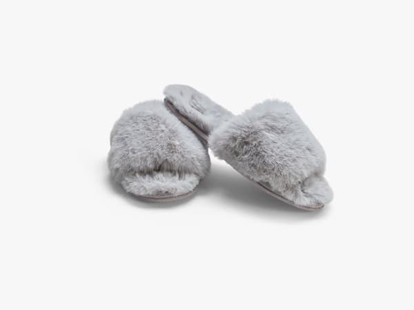 Carpe Diem Beds Fuskpäls slippers Soft Grey S (Stl 36-37)