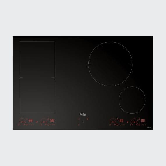 Beko HII 84800 FHT, Svart, Inbyggd, 75 cm, Induktionshäll med zon, Glas, 4 zone(s)