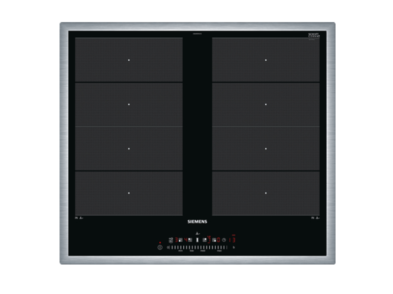 Siemens EX645FXC1E, Svart, Rustfritt stål, Innebygget, Sonebasert induksjon, Glass-keramikk, 4 zone(s), 4 zone(s)