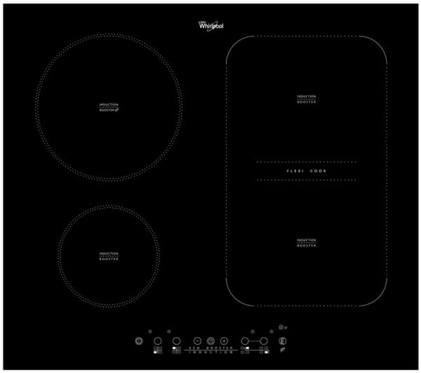 Whirlpool ACM808NE, Svart, Innebygget, Sonebasert induksjon, 4 zone(s), 4 zone(s), 1800 W