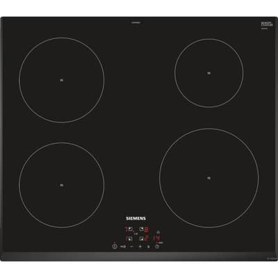 SIEMENS EU651BEB1E Induktionshäll - 4 zoner - 4600W max - L59.2 x D52.2cm - Glasbeläggning - Svart färg