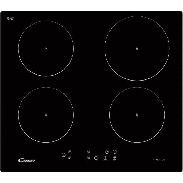 CANDY CI640CB - Induktion kogeplade-4 zoner-7400W / 2200W med booster-L 60cm - H 5,8 cm-Glasbelægning-Sort