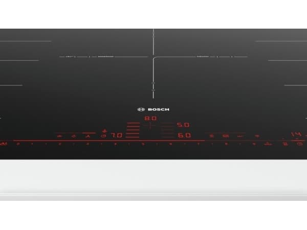 Bosch Serie | 8 PXV901DV1E - Induksjonskomfyrtopp - 5 plater - Nisje - bredde: 88 cm - dybde: 50 cm - flukt - svart