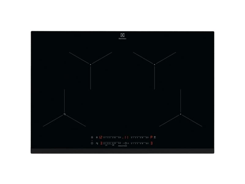 Electrolux EIS8134, Svart, Inbyggd, 80 cm, Gjutjärnsplatta, 4 zone(s), 4 zone(s)