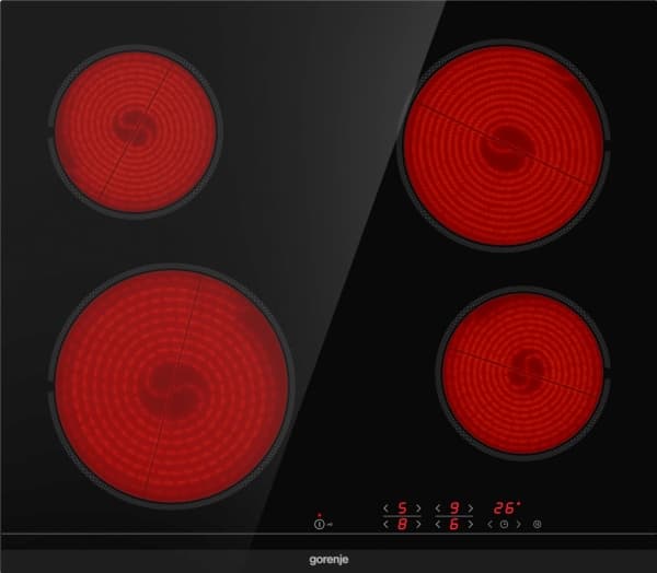 Gorenje ECT641BCSC, Sort, Innebygget, 60 cm, Keramisk, Glass-keramikk, 4 zone(s)