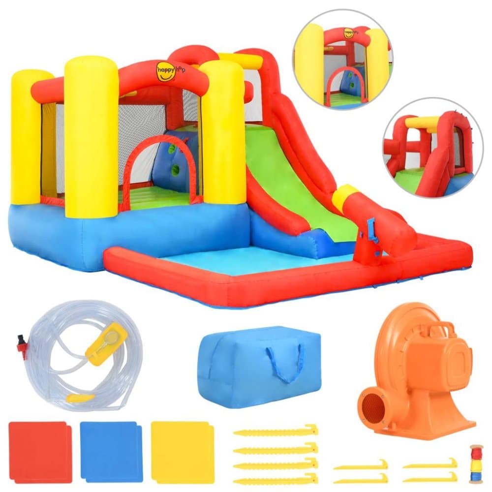 Happy Hop Uppblåsbar hoppborg med rutschkana och pool 350x280x190 cm PVC