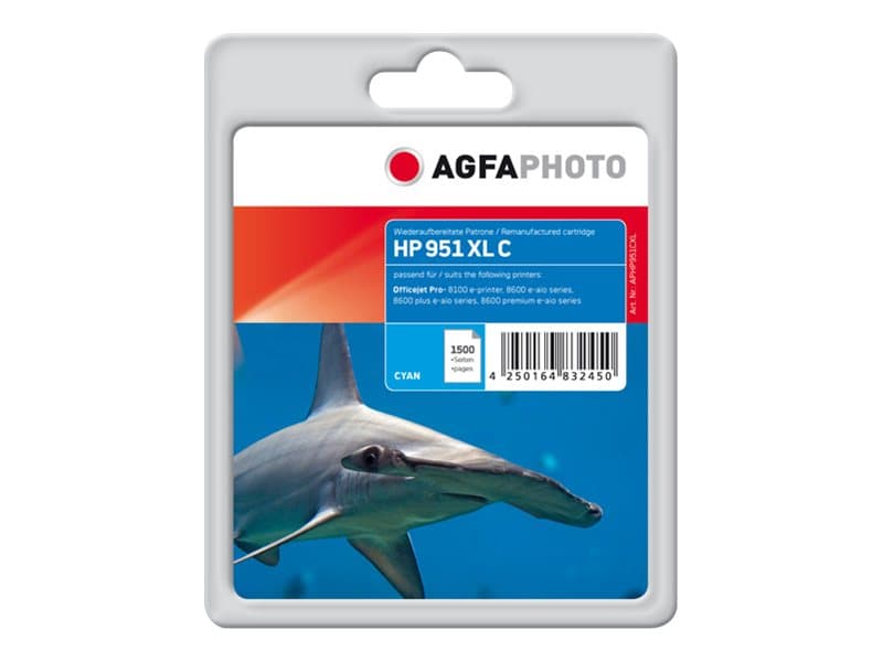 AgfaPhoto - Cyan - kompatibel - bläckpatron - för HP Officejet Pro 251dw, 276dw, 8100, 8600, 8600 N911a, 8610, 8615, 8616, 8620, 8625, 8630