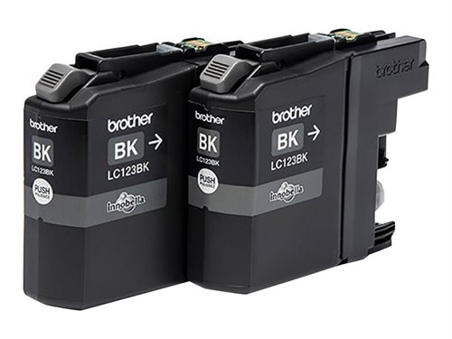 Bild av Brother LC123BK - 2-pack - Lång livslängd - svart - original - blister - bläckpatron - för Brother DCP-J100, J105, J132, J152, J552, J752, MFC-J245,