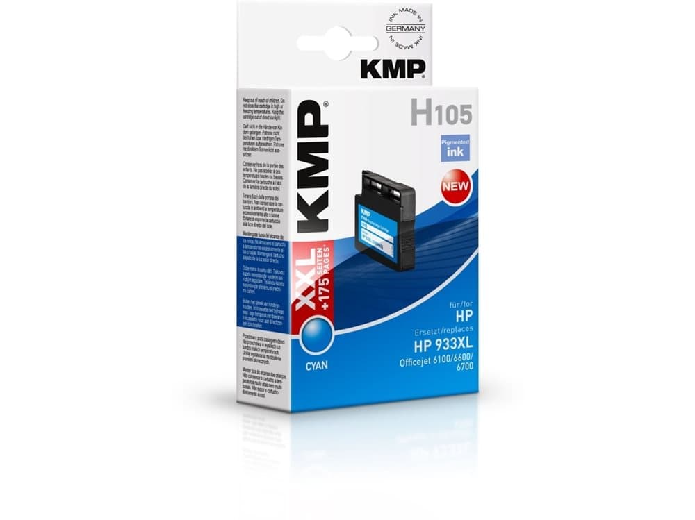 KMP H105, Cyan, - HP OfficeJet 6100 e-Printer - HP OfficeJet 6600 e-All-in-One - HP OfficeJet 7110 wide format -..., 1 styck, Bläckstråleutskrift, 14