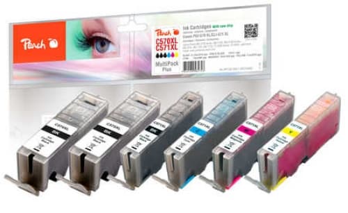 Peach PI100-294, Svart, Cyan, Magenta, Fotosvart, Gul, Canon, Canon Pixma MG 5700 Series Canon Pixma MG 5750 Canon Pixma MG 5750 Series Canon Pixma..