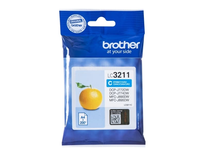 Brother LC3211C - Cyan - original - bläckpatron - för Brother DCP-J572, DCP-J772, DCP-J774, MFC-J890, MFC-J895