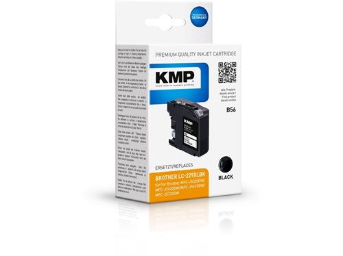 Bild av KMP B56, Pigmentbasert blekk, Svart, Brother, Brother MFC-J 5320 DW Brother MFC-J 5620 DW Brother MFC-J 5625 DW Brother MFC-J 5720 DW Brother..., Høy
