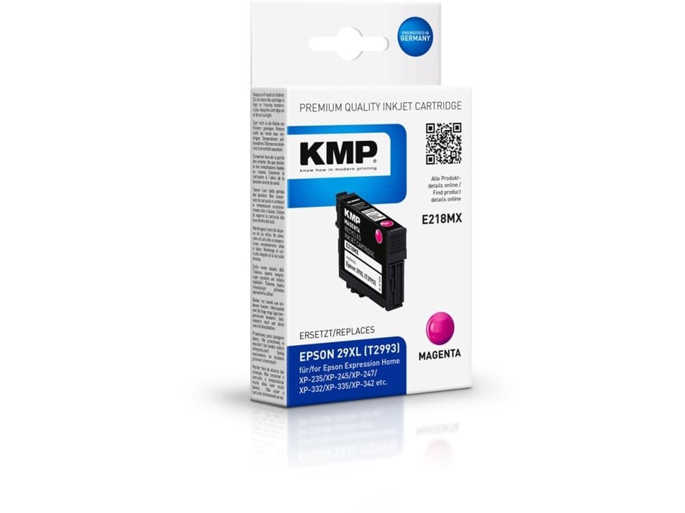 KMP E218MX, Pigmentbaserat bläck, Magenta, T2993, Epson, Expression Home XP-235, XP-245, XP-247 Expression Home XP-332, XP-335, XP-342, XP-345 Expres