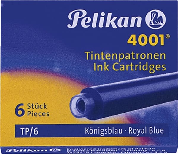 Pelikan TP/6 Blue, Pigmentbaserat bläck, Blå, Multi pack, 6 styck