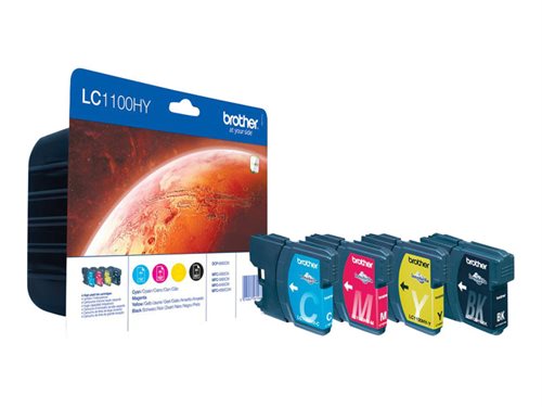 Bild av Brother LC1100HY - 4-pack - Lång livslängd - svart, gul, cyan, magenta - original - blister - bläckpatron - för Brother DCP-6690CW, MFC-5890CN, MFC-5