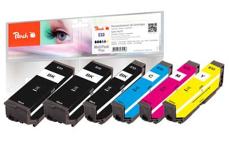 Peach PI200-487, Pigmentbaserat bläck, Svart, Cyan, Magenta, Gul, Epson, Multi pack, Epson Expression Premium XP-530 Epson Expression Premium XP-540
