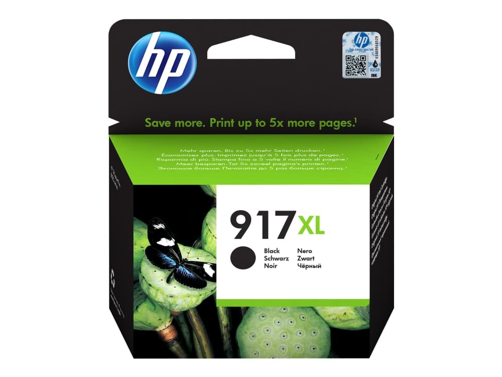HP 917XL - 39.2 ml - Lång livslängd - svart - original - bläckpatron - för Officejet 8022; Officejet Pro 8020, 8022, 8023, 8024, 8025, 8025e, 8028, 8