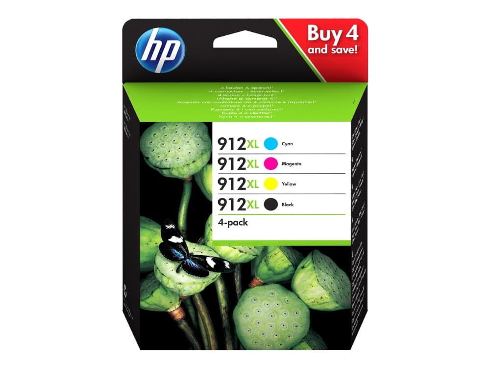 HP 912XL - 4-pack - Høy ytelse - svart, gul, cyan, magenta - original - blekkpatron - for Officejet 80XX; Officejet Pro 80XX