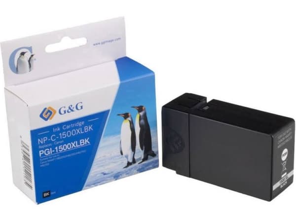 Bläckpatroner Kompatibla G&G NP-C-1500XLBK ersätter Canon PGI-1500XL BK Svart