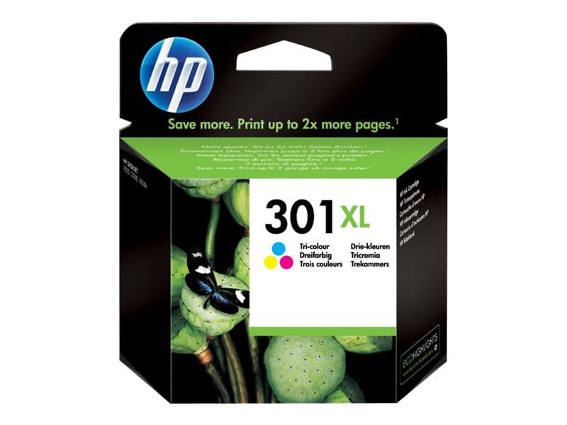 HP 301XL - Høy ytelse - farge (cyan, magenta, gul) - original - blekkpatron - for Deskjet 1050A J410, 1051A J410, 10XX, 10XX J410, 15XX, 2000, 2050 J