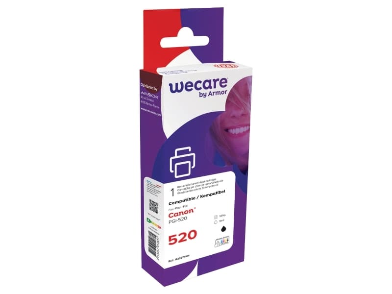 Blækpatron wecare canon 2932b001 kompatibel, 545 sider, sort