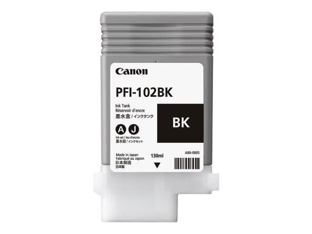 Canon PFI-102BK, Original, Pigmentbaserat bläck, Svart, Canon, imagePROGRAF..., 130 ml