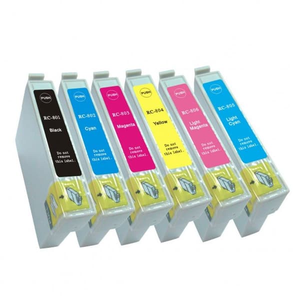 Epson T0801 / 802/803/804/805/806 bläckpatroner 78 ml 6 st.