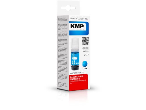 Bild av KMP C133, Compatible, Cyan, Canon, Canon Pixma G 5050 Canon Pixma G 5070 Canon Pixma G 6050 Canon Pixma G 6070 Canon Pixma G 7050, 1 styck, 70 ml
