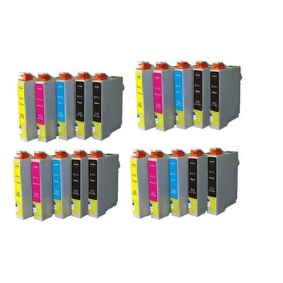 Kompatibel - Epson T0711/T0891 T0712/T0892 T0713/T0893 T0714/T0894 combo pack 20 stk blækpatron - Kompatibel - BK/C/M/Y