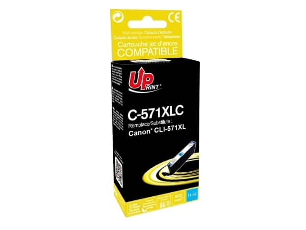 UPrint C-571XLC, Compatible, Blå, Canon, PIXMA MG5750 PIXMA MG5751 PIXMA MG5752 PIXMA MG5753 PIXMA MG6850 PIXMA MG6851 PIXMA MG6852 PIXMA..., Højt (X