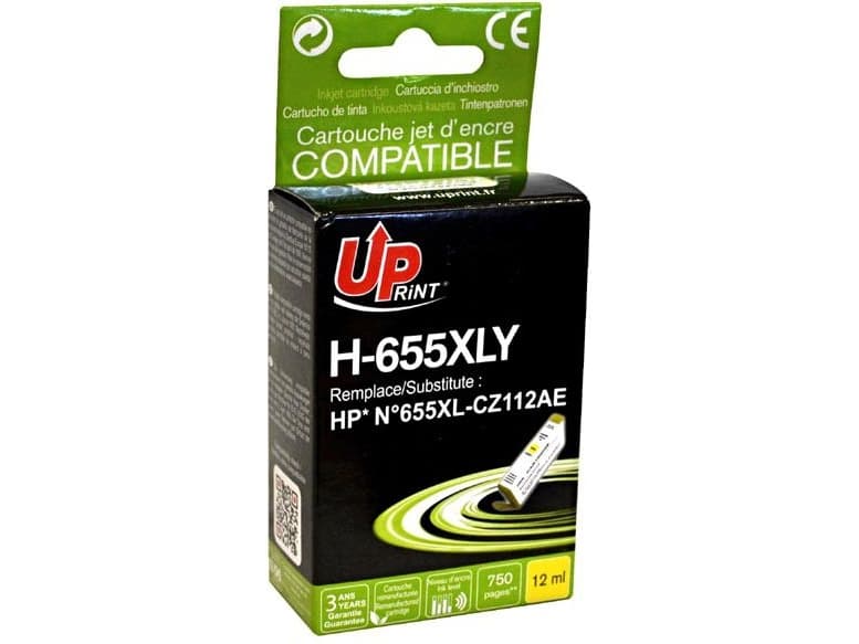 UPrint Ink H-655XLY/CZ112AE, No. 655 (Yellow)