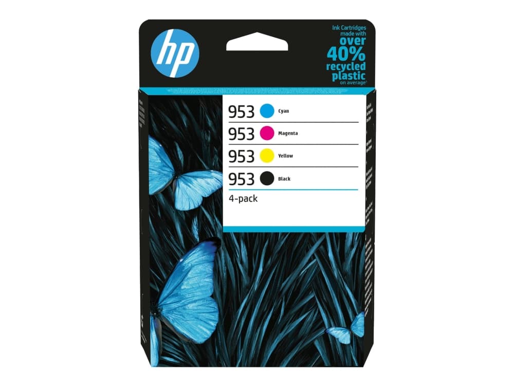 HP 953 - 4 pakker - sort, gul, cyan, magenta - original - blækpatron - for Officejet Pro 7740, 8210, 8216, 8218, 8710, 8715, 8720, 8725, 8730, 8740