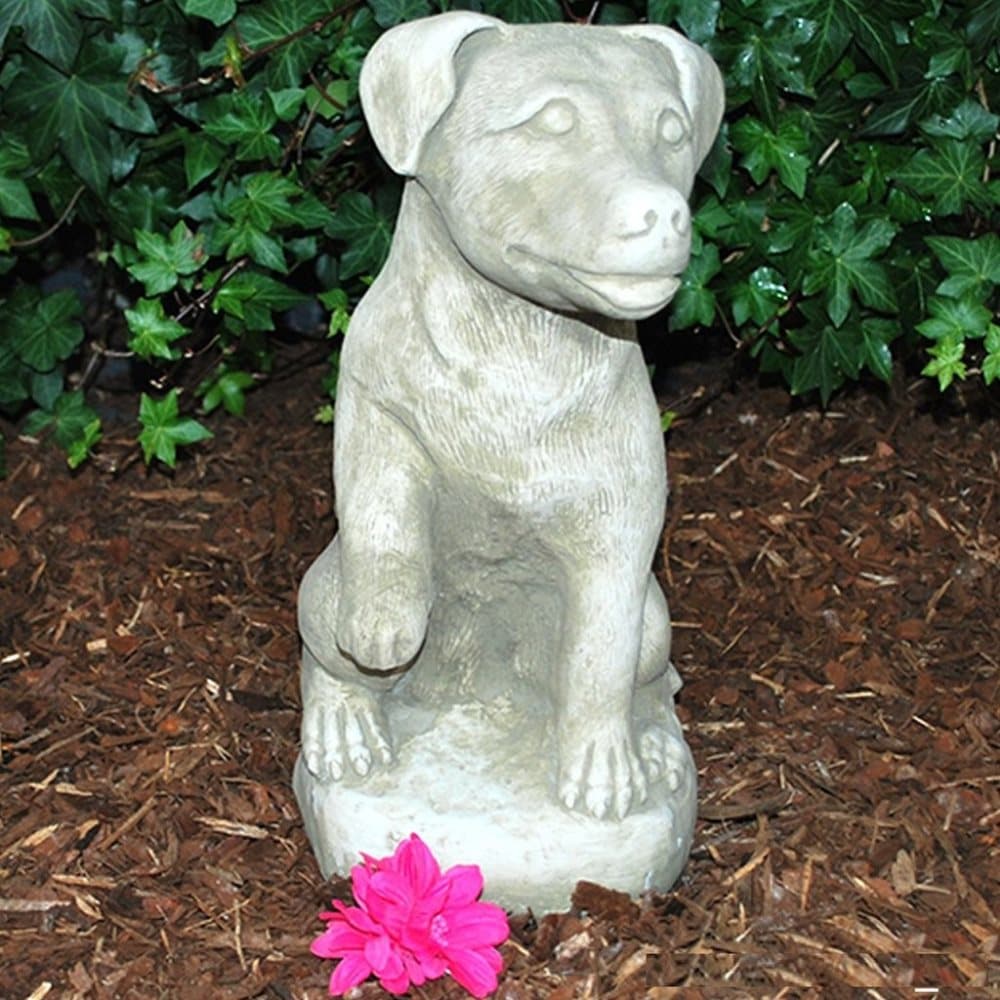 HUND FIGUR I STEN - Höjd: 38 cm - Vikt: 13,5 kg