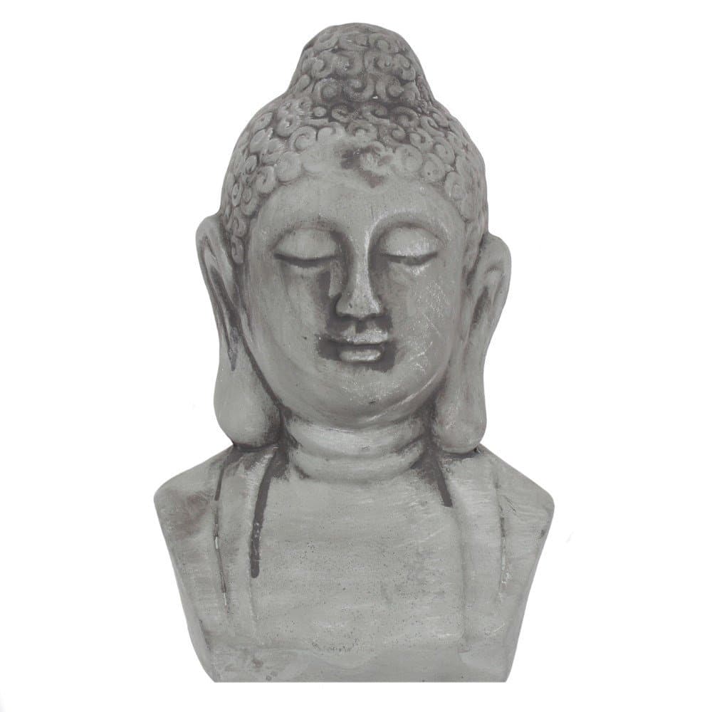 Rustik-effekt grå buddha huvud prydnad