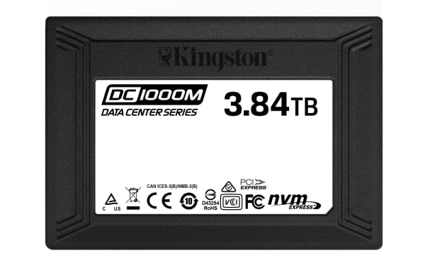 Kingston Data Center DC1000M - Solid State Drive - 3.84 TB - intern - 2.5" - U.2 PCIe 3.0 x4 (NVMe)
