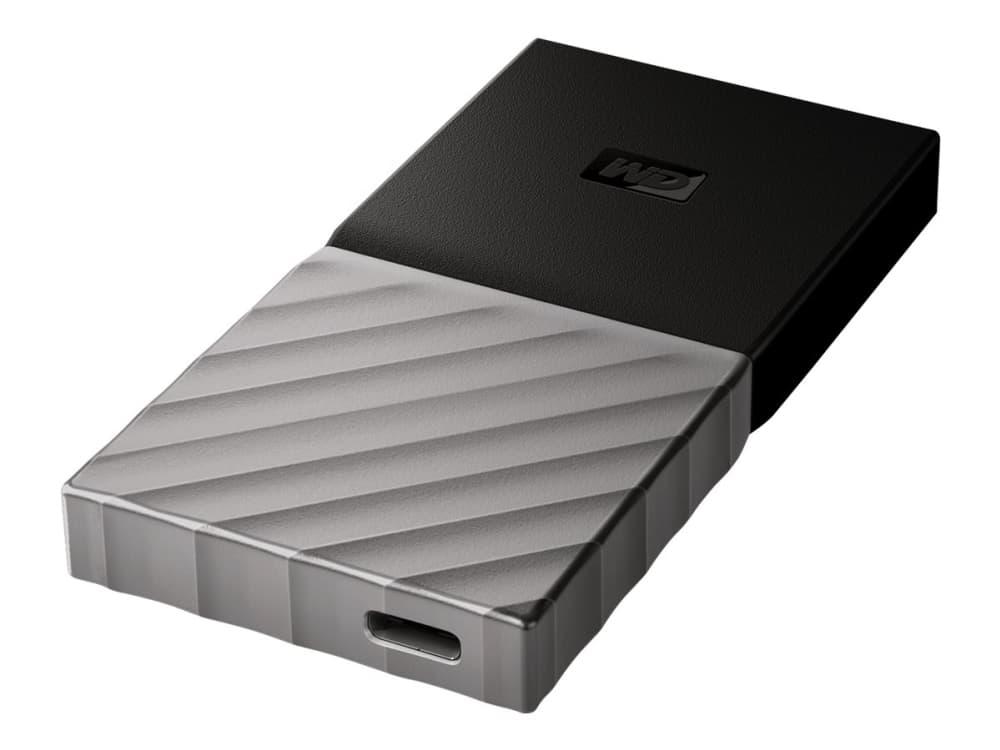 WD My Passport SSD WDBKVX5120PSL - Solid State Drive - kryptert - 512 GB - ekstern (bærbar) - USB 3.1 Gen 2 (USB-C kontakt) - 256-bit AES - svart top